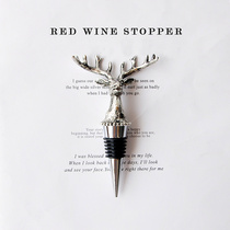 Vintage European palace style three-dimensional deer head high-end creative red wine stopper winery hotel decoration ornaments