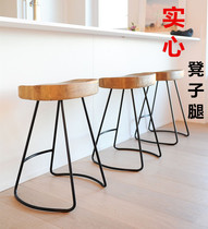 Nordic retro simple solid wood home bar chair bar stool bar chair high chair creative modern bar table and chair