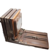 Antique large frame camera wooden machine wooden camera outside camera organ leather cavity folding wet version collection decoration