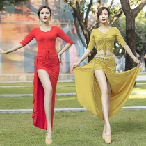 Belly dance 2021 new practice suit suit female modal dress performance suit dance beginner long dress spring and summer