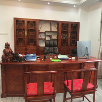 Antique boss table solid wood President desk Chinese Elm book table and chair computer desk writing desk Kowloon big class