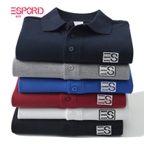 Cotton embroidery lapel polo shirt men long sleeve T-shirt 2021 Autumn New loose middle-aged solid color Paul shirt t