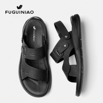 Fugui Bird Mens Shoes Summer Sandals Men Genuine Leather Soft-bottom Casual Beach Shoes Mens Outside Wearing Dual-use Sandals Men