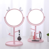 Portable net celebrity makeup mirror female dormitory desktop desktop beauty mirror storage all-in-one cute dressing mirror can stand