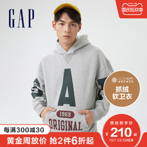 Gap Men LOGO carbon soft Mill fleece hoodie 737175 2021 autumn and winter New loose casual sweater