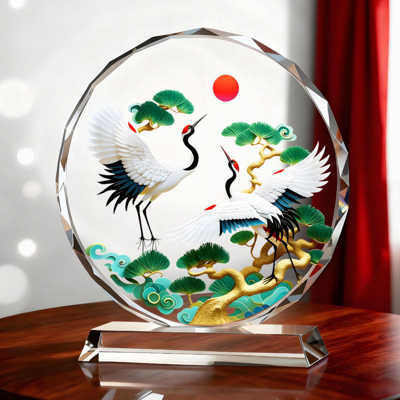 天然石 彫刻 松鶴延年 飾り皿 置物 松鹤延年水晶摆件-松鹤延年水晶摆件促销价格、松鹤延年水晶摆件品牌- 淘宝