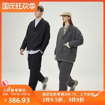 NOTHOMME dynamic nylon fabric Japanese loose casual suit jacket overalls trousers suit men