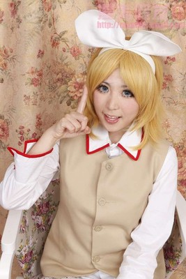 taobao agent cosplay wig VOCALOID Kagamine Rin 40cm Short hair golden