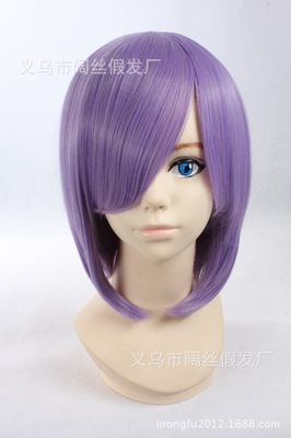 taobao agent Wig cosplay fake Mao Hori Palace's melancholy long door with gray and purple face short hair and long hair