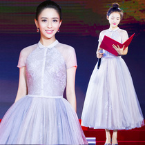 Hepburn dress female fairy student 2021 new host piano chorus performance suit small evening dress skirt French