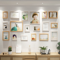 Living room simple pendant picture frame framed photo frame wooden wall hanging photo wall free punching display frame