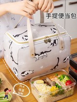 Lunch box insulated bag portable big bag summer with rice hand carrying lunch bag office worker thickened waterproof lunch bag