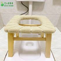 Solid wood chair toilet wooden toilet squat pit artifact firm simple thickened shelf for the elderly