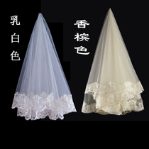White wedding veil bridal veil headdress Super Xiansen Net red photo props retro wedding simple short