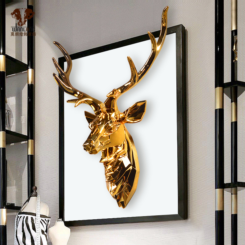 [$61.69] Wanlang luxury deer head wall hanging post-modern geometry