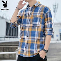 Playboy Long Sleeve Shirt Men 2021 Spring and Autumn New Tide Brand Fashion Joker Hangfeng Casual Top s