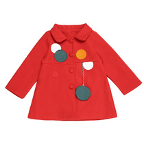 20212021 girl tweed coat winter New coat in the big boy retro polka dot cotton coat tide