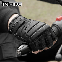 INBIKE Summer Halffinger Motorcycle Gloves Mountain Goat Leather Locomotive Gear for men and women sunscreen casual retro breathable