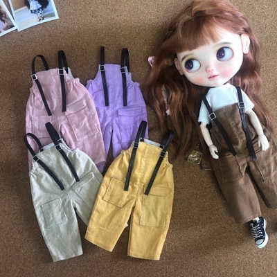 taobao agent Xiaobu Blythe baby clothes corduroy loose overalls ob24 body 19 joints azone cat cat body wear