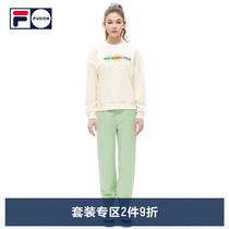 FILA FUSION Fairtide Card Womens Sports Suit 2022 Spring New Sets Head Sweatshirt Sport Long Pants