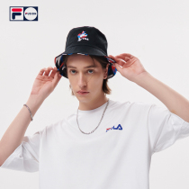 FILA FUSION FILA tide brand couple round hat 2021 autumn new printing double-sided fisherman hat men and women