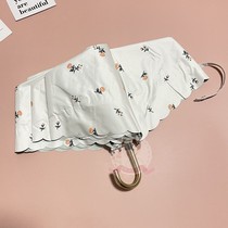 Japan Spot WPC Folding ultra-light sunscreen umbrellas 99% Anti-UV stars Embroidery Coating Sun umbrella women