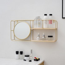 Nordic decorative mirror shelf Wall-mounted entrance creative door Living room decoration Cosmetics storage wall pylons