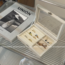 Yoona Home ins style simple cream jewelry box student dormitory ear jewelry storage box