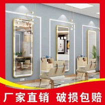 Medieval floor mirror barber shop mirror table Net red hairdressing mirror hair salon special tide cabinet integrated simple belt