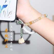 Creative rope rope rope handset hanging Chinese wind gold jade short mobile phone rope wrist hanging rope female mobile phone chain