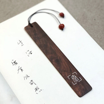Customized Indian small leaf Rosewood inlaid silver wood mahogany bookmarks high-grade gifts Chinese style classical letter custom