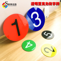 Acrylic digital sticker number number plate restaurant table number identification reminder card number sticker wardrobe number plate Internet cafe table plastic number plate locker fitting room number sticker customized round