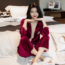 ⭐Daily Gtra⭐Four seasons as warm as you ~ pajamas autumn and winter golden velvet cardigan temperament long sleeve can be worn outside