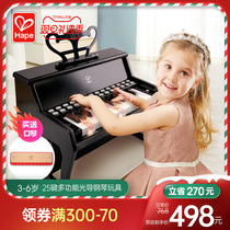 Hape multi-function piano 25 key lighting teaching electronic piano children beginner home baby wooden Girl Toy