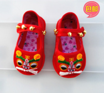 Hard bottom baby tiger head shoes handmade millstone bottom children cloth shoes old tiger shoes spring and autumn summer single shoes