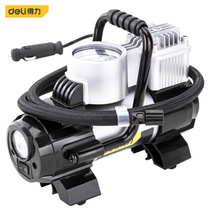 Del car metal air pump portable 12v electric mechanical meter air pump with light can measure pressure DL8058