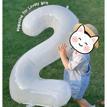 40 Inch White Aluminum Film Big Digital Birthday Balloon Year Party Scene Arrangement Childrens Baby Decorative Balloons