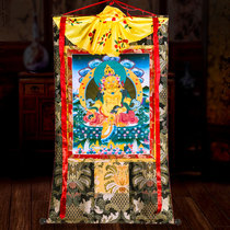 Yellow God of Wealth Thangka embroidered fabric mounted Tibetan Thangka decorative hanging painting Yellow God of Wealth Thangka Buddha statue 15 meters
