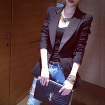 Tide card 2021 Spring autumn new black Body Suit Jacket Woman Korean version Fashion temperament handsome casual womens clothing