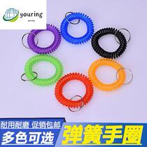 Multi-function key bracelet Sauna bathing swimming telescopic hand ring Storage cabinet locker spring hand rope number plate