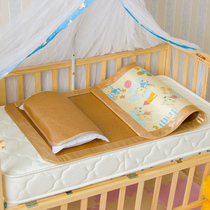 Childrens bed mat custom summer baby crib mat Kindergarten special thickened double-sided ice silk mat Rattan mat