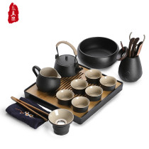 RSEMNIA Japanese tea set Kung Fu tea cup Household simple living room office ceramic tea pot tea tray