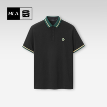 HLA Hailan House Three Kingdoms Short sleeves POLO Shirt New Coloured Turnover Embroidered with white T-shirt male