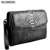 No splicing python Snake Leather Boys Bag of European and American Fashion Hand Handbag High-end Genuine Leather Large Capacity Multi-Position Zipper Big Hand Bag