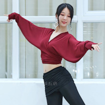 Belly dance autumn and winter New long sleeve jacket temperament thin Oriental dance cardigan modern dance practice suit outside