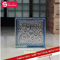 Blue wave colored edge glass brick bathroom bathroom partition wall manufacturers recommended