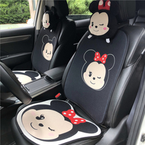 Cartoon car cushion four seasons universal linen breathable seat cushion summer ice silk cool pad seat cover interior products