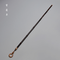 Inlaid flower horn natural purple bamboo teaching lashing ruler handmade old material bamboo festival long whipped bamboo tea playwand hand-handle pieces