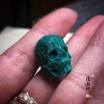 Fushixuan turquoise Bone-biting corpse Tuoling Evil spirit skull accessories beads Shiyan no optimization natural raw mineral turquoise