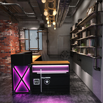 Industrial style bar bar table café front desk internet café clear bar milk tea shop set to make a cash register
